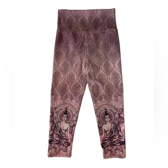 Evolution and Creation High Waisted Boho Buddha Crop Leggings Size  Medium - Picture 7 of 10